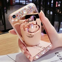 For Samsung Note20 10 S20 S10 S9 8 Girl's Women Bling Diamond w/Ring Case Cover