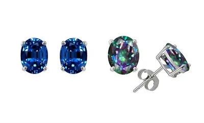 Conjunto de brincos de aço inoxidável redondos de zircônia cúbica masculinos femininos CZ - Imagem 1 de 3