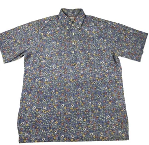 Reyn Spooner Hawaiian Shirt Mens Blue Floral Aloha Commemorative Classics - Picture 1 of 5