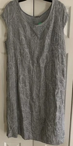 Lungo L'Arno Women's Dress Size 1X Embroidered Front, Pockets , Sleeveless Linen - Picture 1 of 7