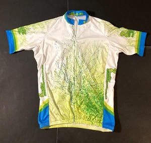 Camiseta deportiva de ciclismo Vomax para hombre talla XL colores de carrera blanca y verde - Imagen 1 de 5