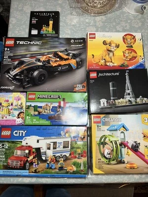 LEGO EMPTY BOX Lot Of 7 Technic Disney  City & Minecraft Architecture - Image 1 of 4