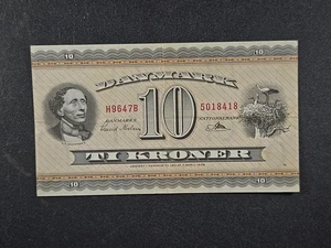 ND (1963-1964) DENMARK 10 Kroner note - Pick# 44W - Solid VF      stk#a - Picture 1 of 2