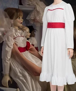 Halloween Annabelle Cosplay Costume Horror Movie White Dress - Picture 1 of 7
