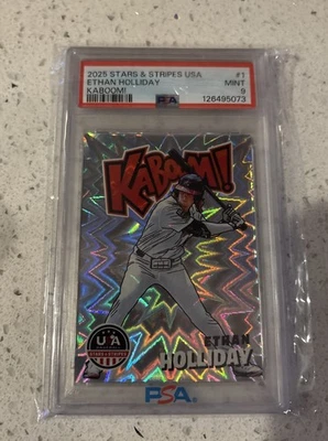 2025 Panini Stars & Stripes USA Kaboom! #1 Ethan Holliday PSA 9 - Image 1 of 2