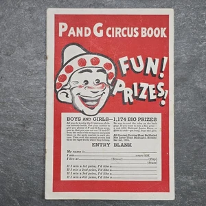 1930's Vintage P and G Circus Book Proctor & Gamble Soap Prizes Coloring Book - Picture 1 of 5