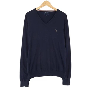 GANT Jumper Sweater Men Blue Wool Cotton So9 Size L - Picture 1 of 6