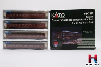Kato  106-7111 Pennsylvania Broadway Limited 4 Car Add-on Set | NEW | RARE - Image 1 of 4