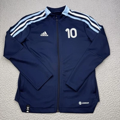Adidas Chaqueta de Pista Juvenil 9-10Y 140 Azul Marino Messi AEROREADY Fútbol Cremallera Completa Foto 1 de 4