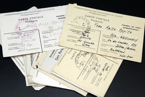 21 x Kriegsgefangenenpost 2. WK Gefangenenlager Frankreich 1946 - 1948 - Bild 1 von 5