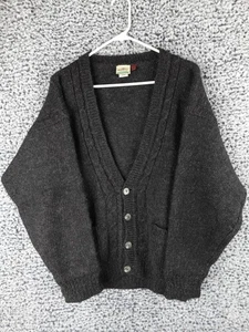 Cárdigan de lana de alpaca vintage Bonner Ireland XL tejido con cable carbón - Imagen 1 de 12