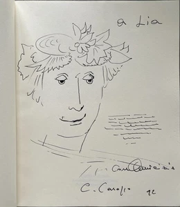 Rare, Signed, 1992, Carlo Carosso, Exhibition Catalogue, Orig. Full-Page Drawing - Foto 1 di 11