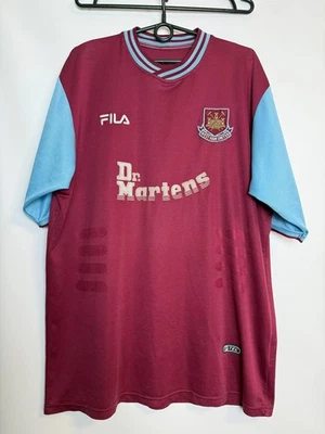 VTG 2001/02 West Ham United Dr Martens FILA Football Soccer Home Jersey (Authent - Image 1 of 4