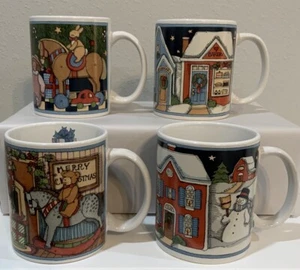 Vtg 1992 NOS Certified International Susan Winget Holiday Mug Set W Original Box - Picture 1 of 20