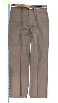 VINTAGE  HAGAR  COTTON BLEND GREY DRESS PANTS NOS NWT UNWORN  SIZE 34 WITH BELT - Image 1 of 4