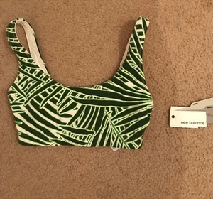 NEW BALANCE FOR JCREW PREMIUM SCOOPNECK SPORTS BRA IN PALM PRINT SIZE XS G5402 - Picture 1 of 4