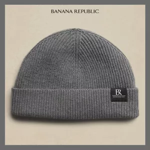Neu mit Etikett - Banana Republic gerippte Bio-Baumwollbeanie, hellgrau Männer/Frauen - 50 $ - Bild 1 von 3