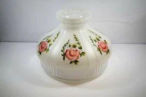 Aladdin N602 10" White Over Crystal Globe With Red Roses Design - Picture 1 of 1