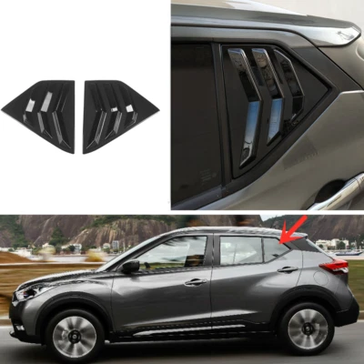 Cubierta de ventilación trasera persianas negras brillantes para Nissan Kicks 2017-2022 Foto 1 de 4