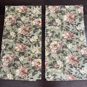 Vintage JC Penney Roses Floral Curtain Drape Shabby Chic Cottage 2 Panels 79” - Picture 1 of 11