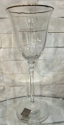 MIKASA Sonata Gold Blown Glass Discontinued Iced Tea & Wine Glass Water Goblet - Image 1 of 3