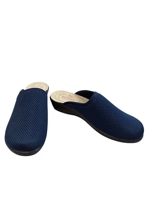 Fly Flot Mujer Azul Cuero Malla Sin Cordones Mules Sandalias Talla 8.5 SKU 8295 Foto 1 de 4