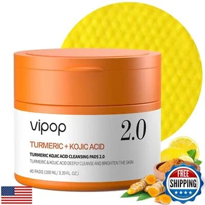 Vipop Kojic Acid and Turmeric Cleansing Pad, 40 PCS Turmeric Face Scrub Pads - Picture 1 of 5