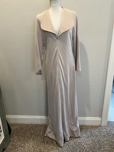 Maxi Vestido Ancha Solapa Talla M Vintage Años 60/70 Geoffrey Beene Beige - Imagen 1 de 11