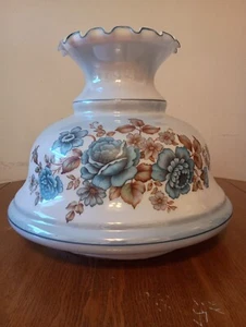 Vintage Large Blue Rose Hurricane Lamp Shade Replacement - Picture 1 of 1
