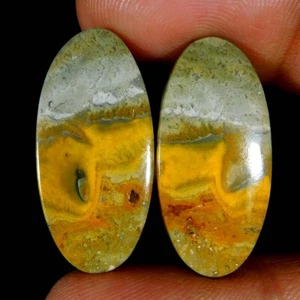 29.00Cts. Natural Marvellous BumbleBee Jasper Pair Oval Cabochon Gemstone - Picture 1 of 3
