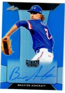 Leaf Metal Draft Braxton Ashcraft 2018 azul prismático ¡novato automático! #34/35 - Imagen 1 de 1