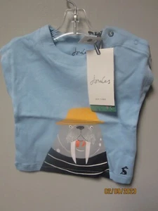 Joules Baby Boy Ben Blue Walrus Shirt Size 3-6M Boutique Clothing Applique - Picture 1 of 3