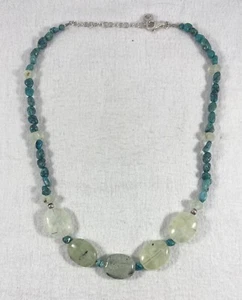 Barse Sterling Silver Turquoise Agate Necklace 19” Long - Picture 1 of 2