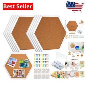 Compact Hexagon Cork Boards with Pins & Clips - Perfect for Kids & Adults - Picture 1 of 9