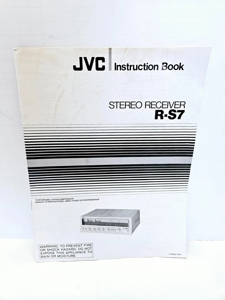 Vintage JVC R-S7 Stereo Receiver Instruction Book Manual - Image 1 of 1
