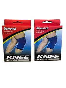 Knee Compression Support Elastic Pull Over Pain Relief Sleeve Lifeweartech 2 Pk - Picture 1 of 3
