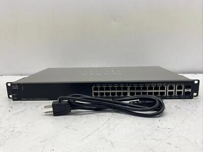 Cisco SF300-24P 24-Port 10/100 PoE Managed Network Switch w/ Power Cord *TESTED* - Image 1 of 4
