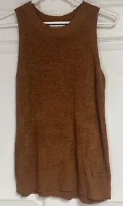 Old Navy Knit Sweater Tank Women's Rust Brown Size S Small Stretch High Neck - Picture 1 of 6