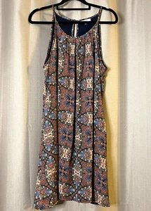 ValleyGirl Dress Brown Womens Sz 10 Floral Halter Sleeveless Midi Straps Party - Picture 1 of 11