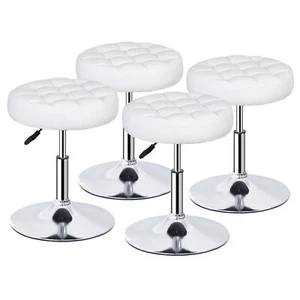 4PCS Adjustable Swivel Makeup Ottoman Stool Round Vanity Stool Chair For Bedroom - Picture 1 of 20