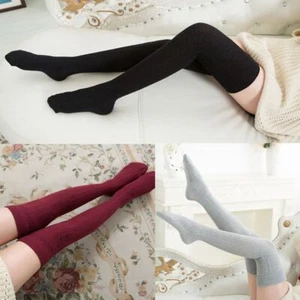 New Winter Cotton Pantyhose Long Socks Knit Stockings Knee High - Picture 1 of 18