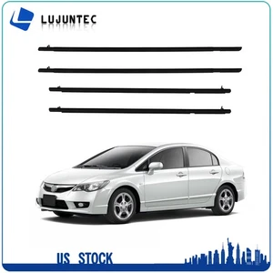 4 Fits 2006-2011 Honda Civic Sedan Weatherstrip Window Moulding Trim Seal Belt - Picture 1 of 5
