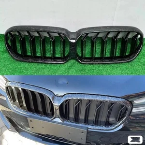 Forged Carbon Fiber Front Grille Grill For 5 Series G30 G38 530I 540I 2021-2023 - Foto 1 di 1