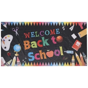 Banner de bienvenida de regreso a la escuela, pancarta de fondo del primer día de escuela, Welcome5677 - Imagen 1 de 7