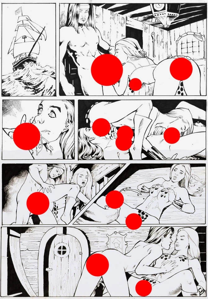 Arte original sonja roja, tinta de muestra de página, hecha a mano por jefter Foto 1 de 1