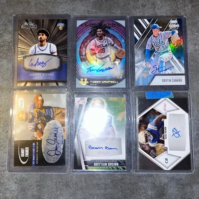UCLA 6 Card Auto Lot Johnny Juzang Tyger Campbell  Griffin Canning  Farmer COAs - Image 1 of 4