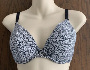 Victoria's Secret Women Bra 36C Black Gray Leopard Print VS - Picture 1 of 8