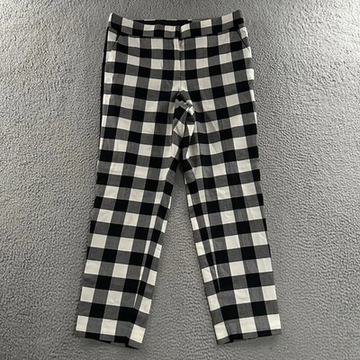 Pantalones Talbots para mujer negros blancos talla 10P Hampshire tobillo mezcla de lana a cuadros Foto 1 de 4