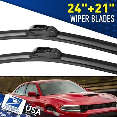 Front Windshield U-hook Wiper Blades 24"+21" For Chevrolet Uplander 2005-2008 - Imagem 1 de 4