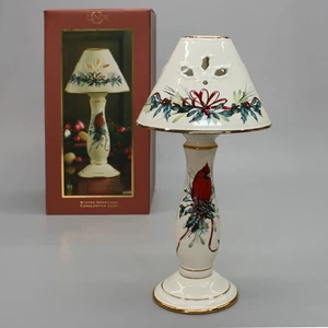 Lenox Winter Greetings Candlestick Lamp Christmas Cardinal Tea Light Lite 761852 - Picture 1 of 12